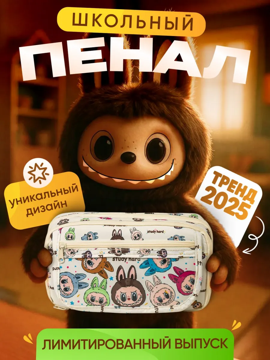 Школьный пенал с лабубу