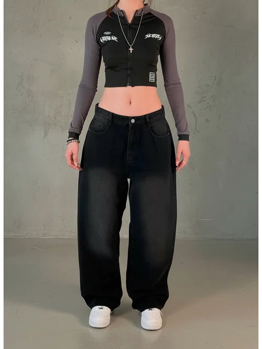 Джинсы широкие багги