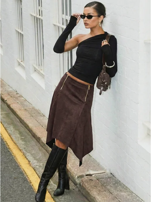 Юбка замшевая с клиньями